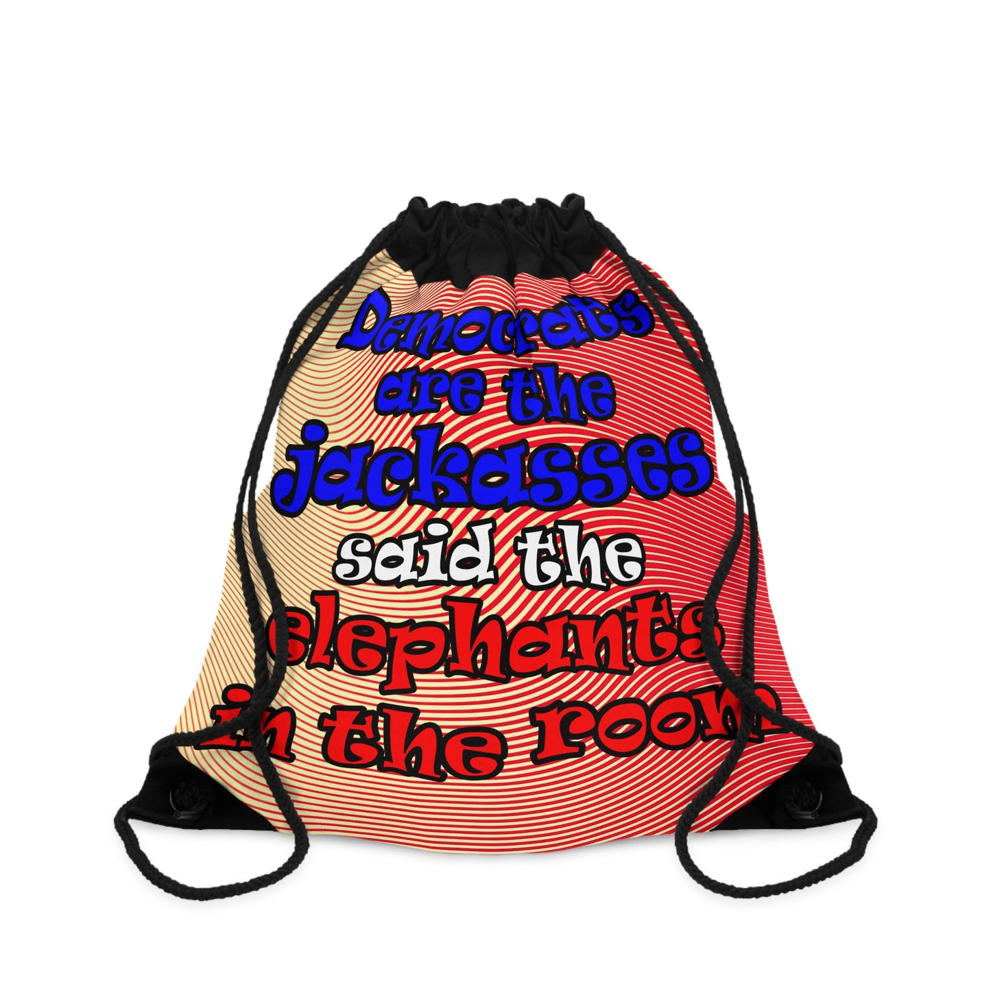 donkeys and elephants - Drawstring Bag (yellow-orange wave)