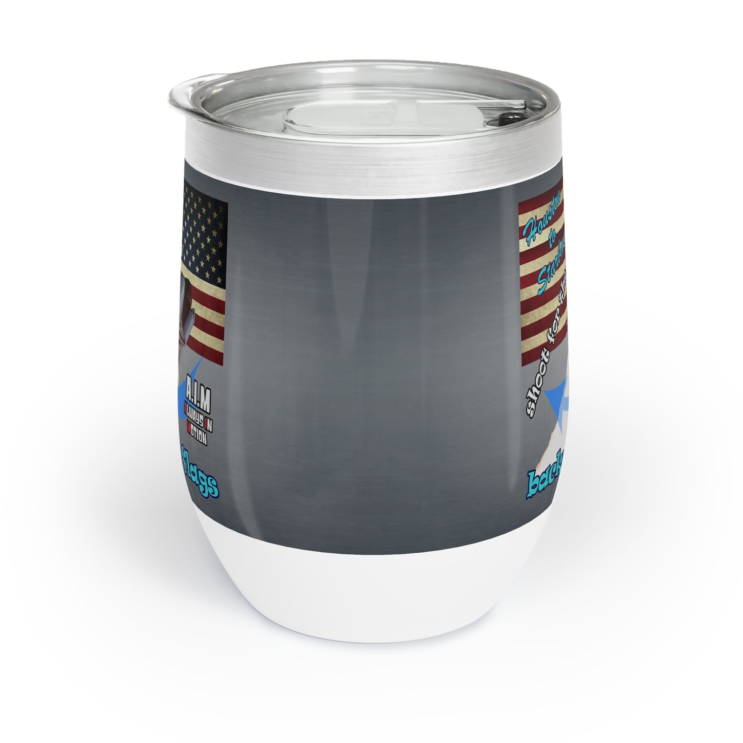 shoot for the stars - Chill Wine Tumbler (grey-light grey)