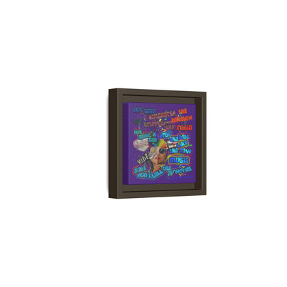 drop the beat - framed canvas art (purple)