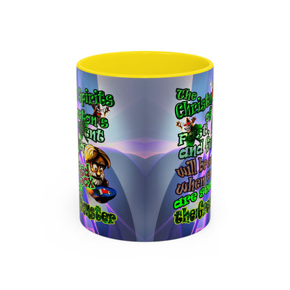 christmas spirits of boston - Accent Mug (grey-pink wave)