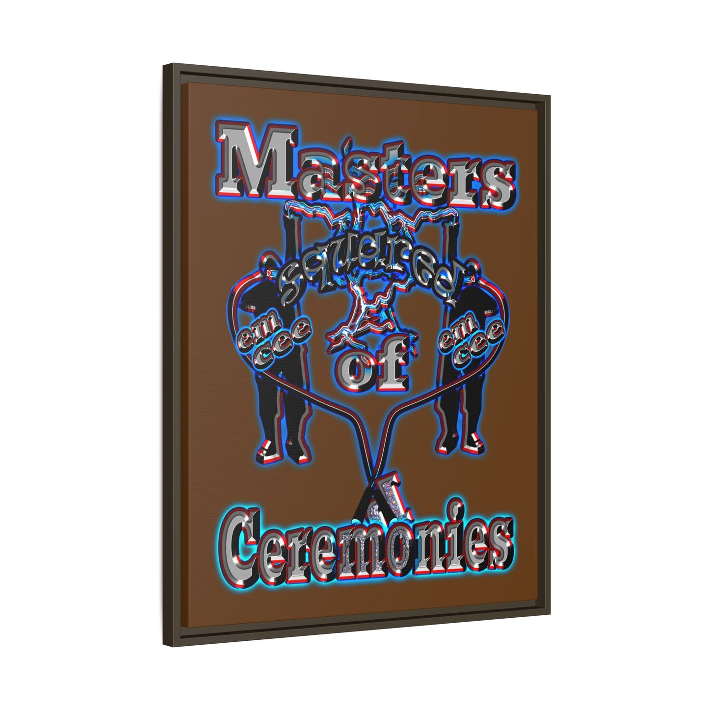 em cee squared - framed canvas art (brown)