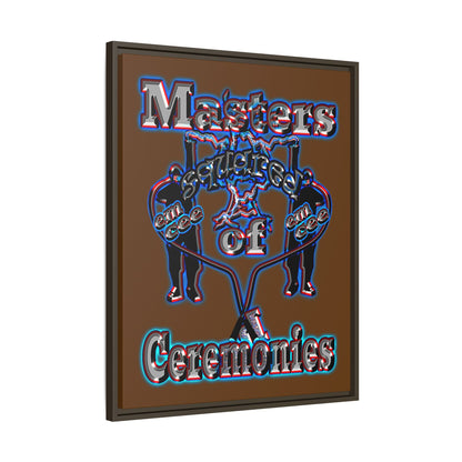em cee squared - framed canvas art (brown)