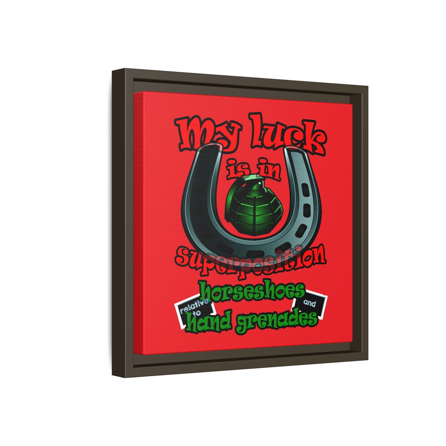 my luck - framed canvas art (red)