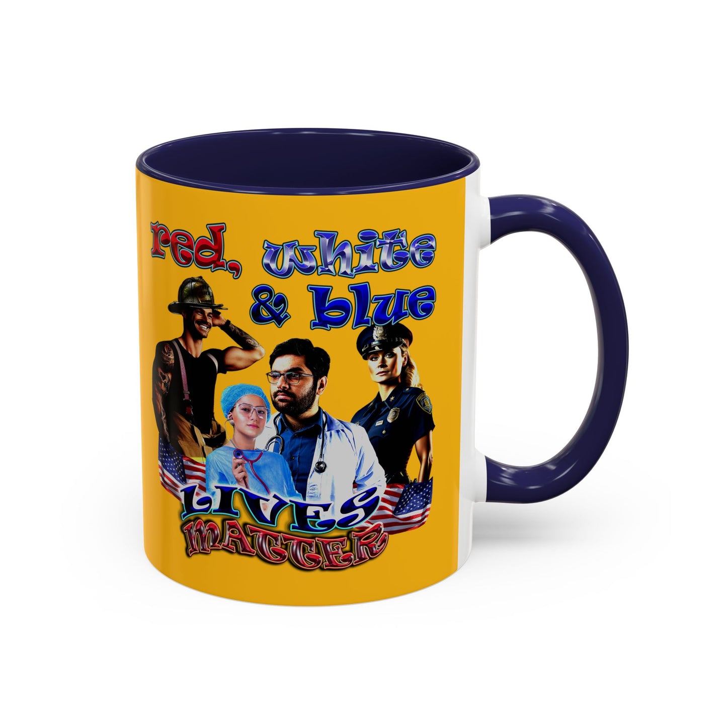 rw&b lives matter - Accent Mug (yellow)
