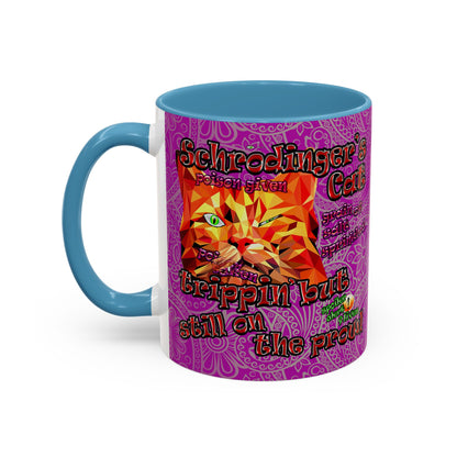 schrodinger's cat - Accent Mug (pink swirl)