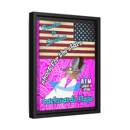 shoot for the stars - framed canvas art (pink swirl)