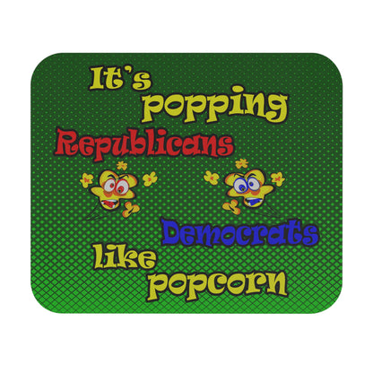 popping like popcorn - Mouse Pad (Rectangle) (logo green)