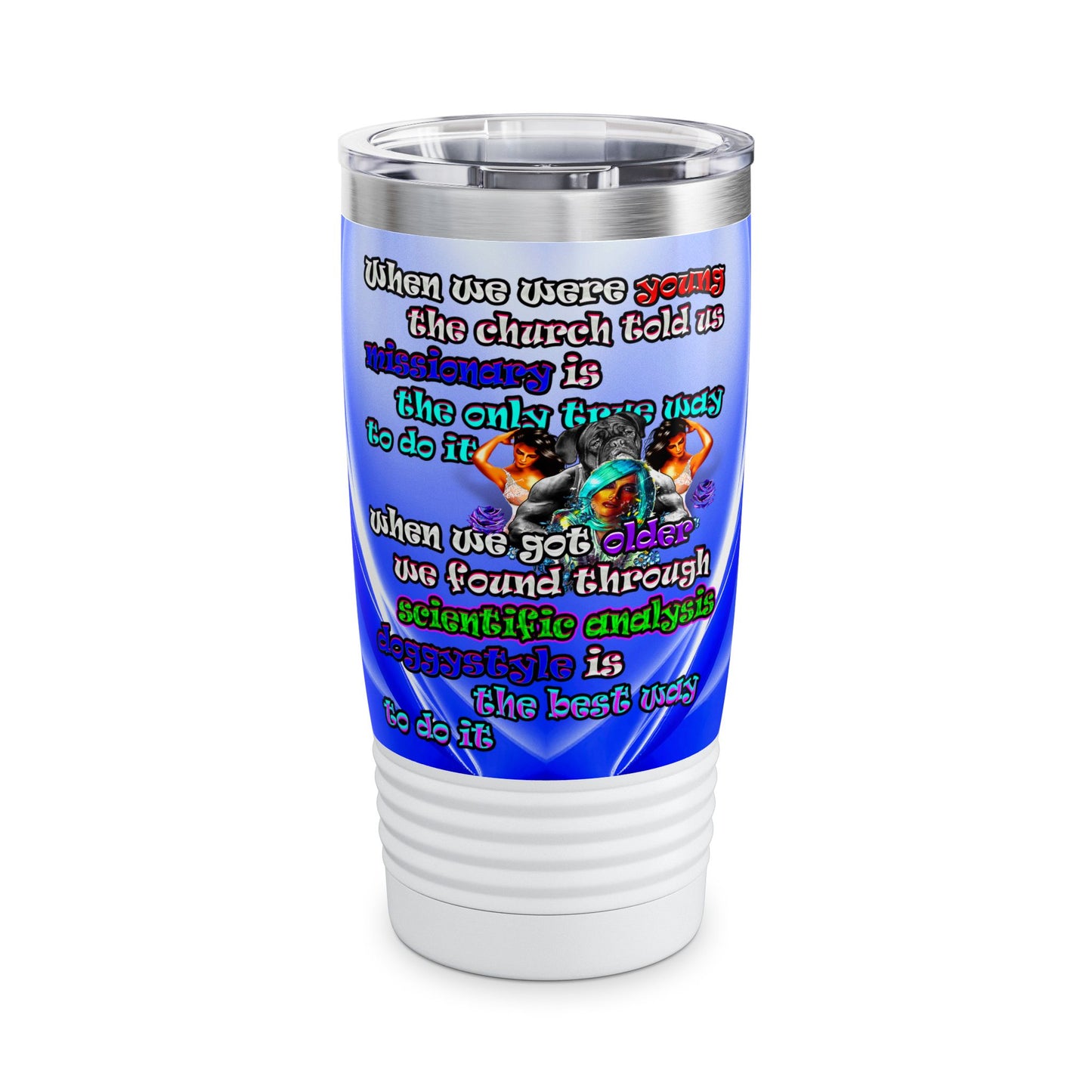 doggystyle - Ringneck Tumbler, 20oz (blue-white wave)