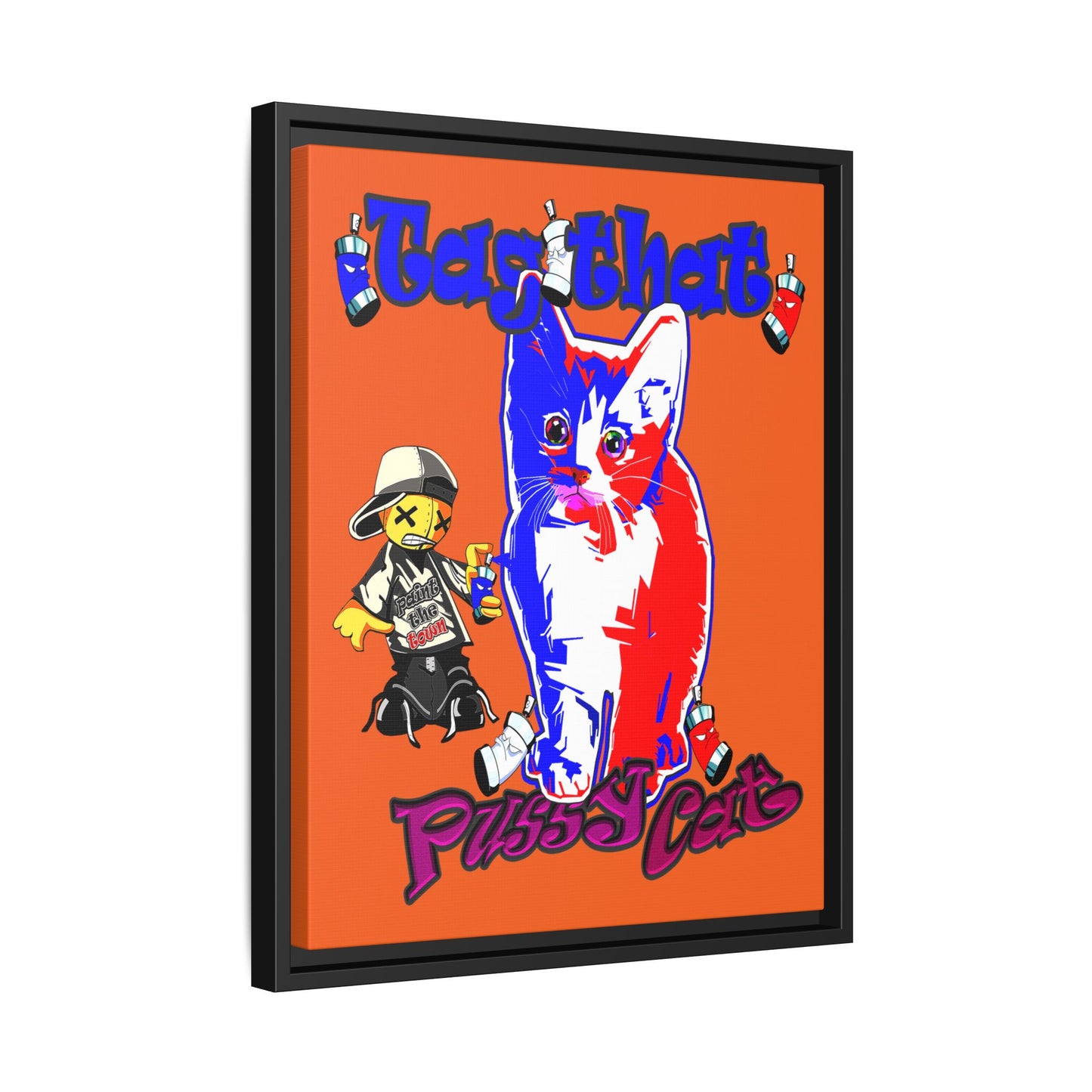 tag that - framed canvas art (orange)