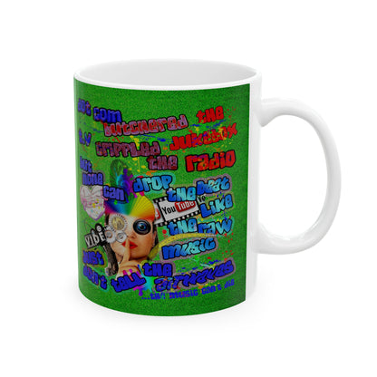 drop the beat - White Mug (green turf)