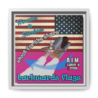 shoot for the stars - framed canvas art (pink)