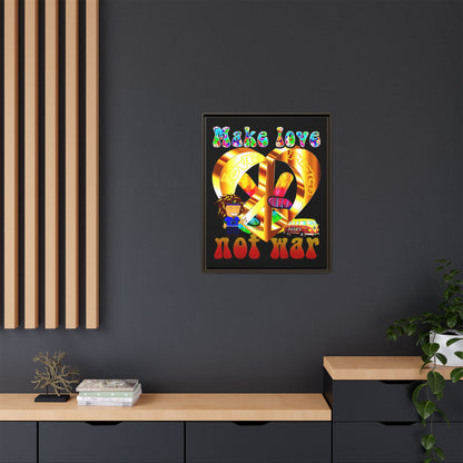 love peace - framed canvas art (black)