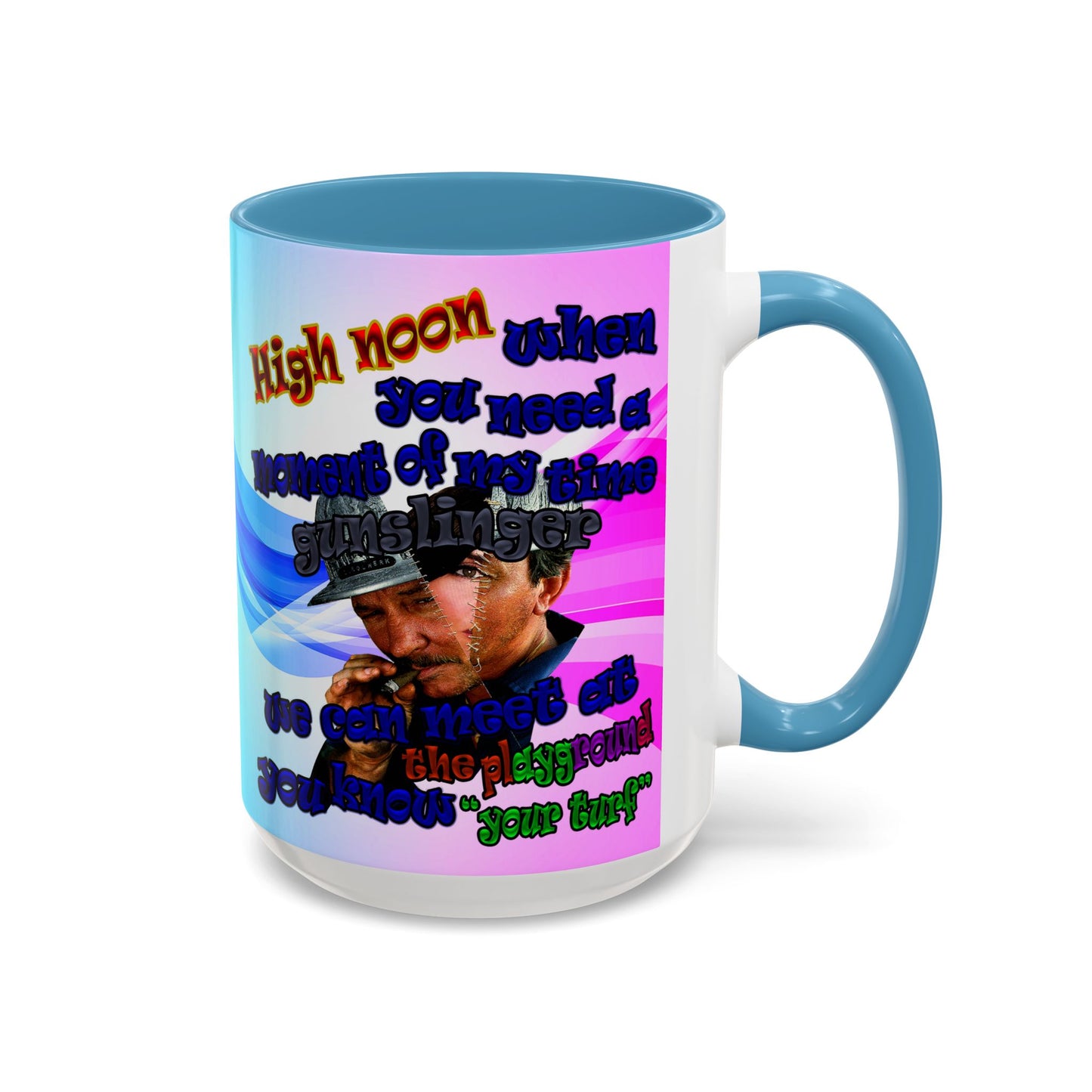 high noon - Accent Mug (light blue-pink wave)