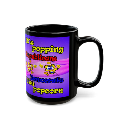 popping like popcorn - Black Mug (purple-pink wave)