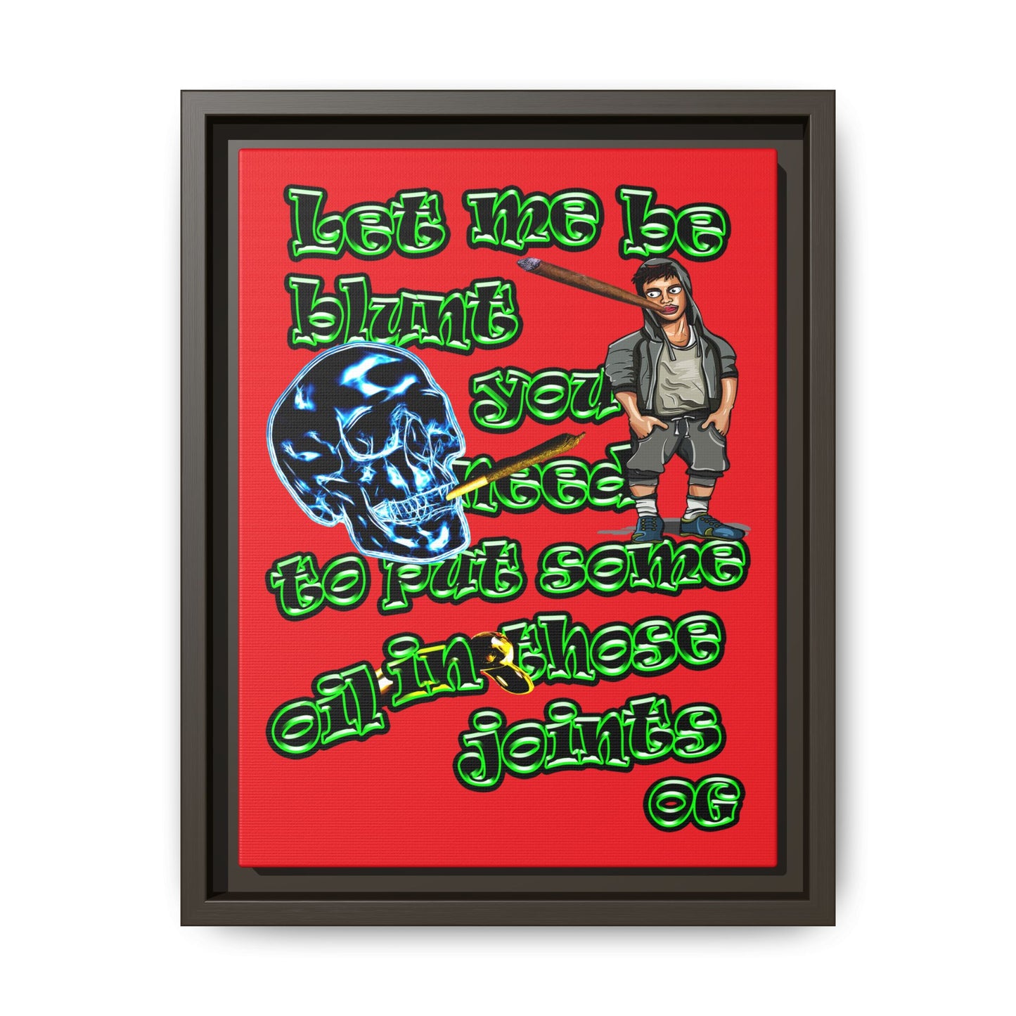 og - framed canvas art (red)