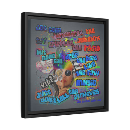 drop the beat - framed canvas art (grey-light grey)