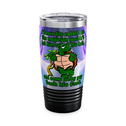 turtle race - Ringneck Tumbler, 20oz (grey-pink wave)