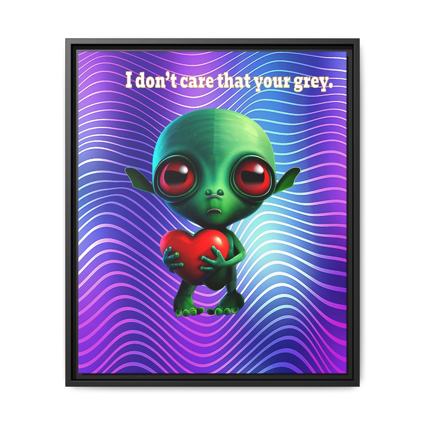 I don't care that your grey - framed canvas art (purple wave)