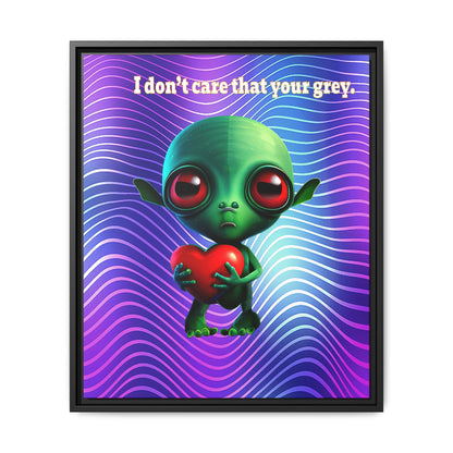 I don't care that your grey - framed canvas art (purple wave)