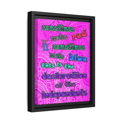 declaration of the independents - framed canvas art (pink swirl)