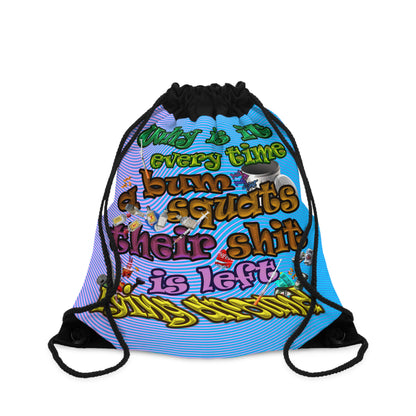 the bum's shit - Drawstring Bag (light blue-purple wave)