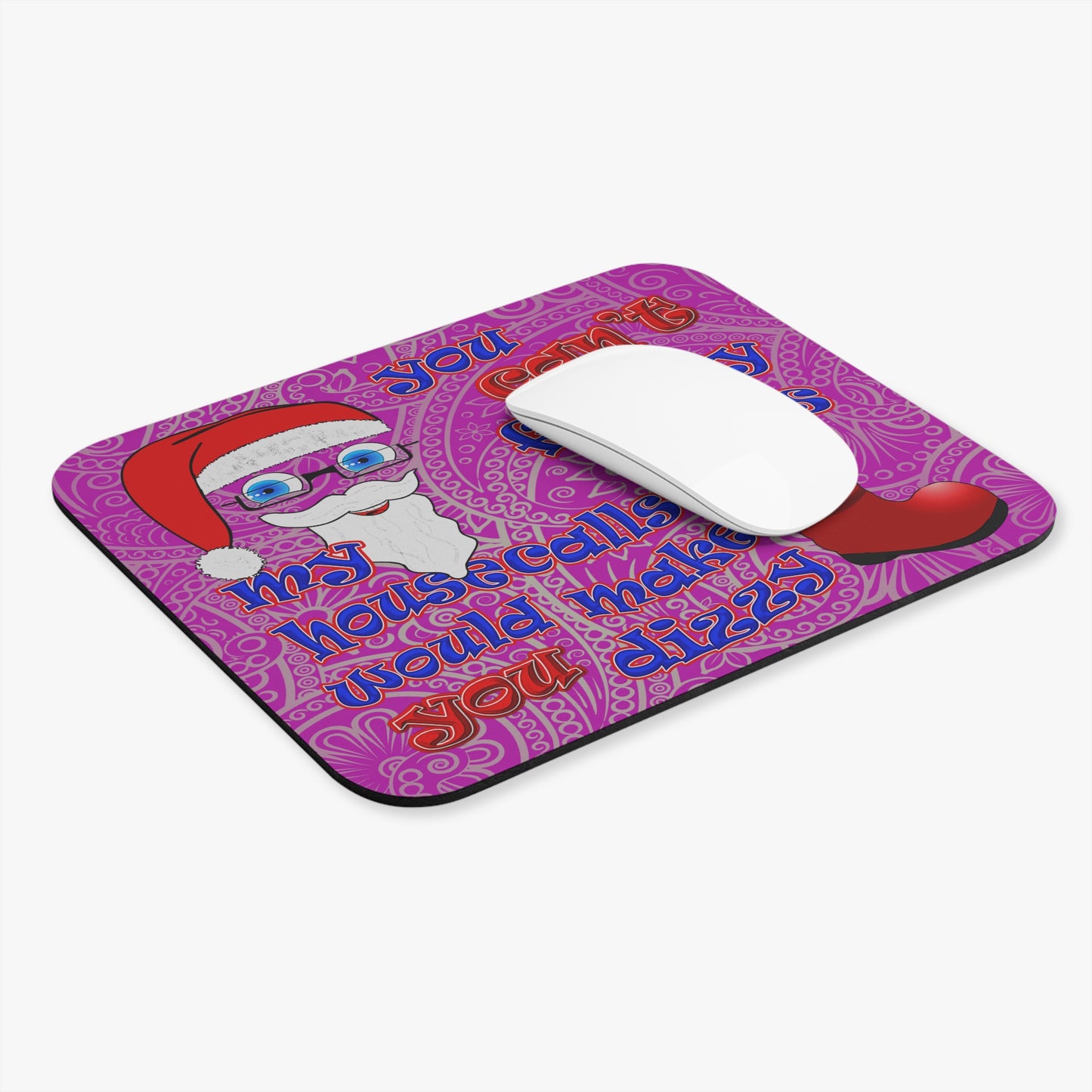 santa's shoes - Mouse Pad (Rectangle) (pink swirl)