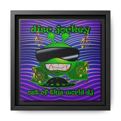 disc jockey - framed canvas art (purple wave)