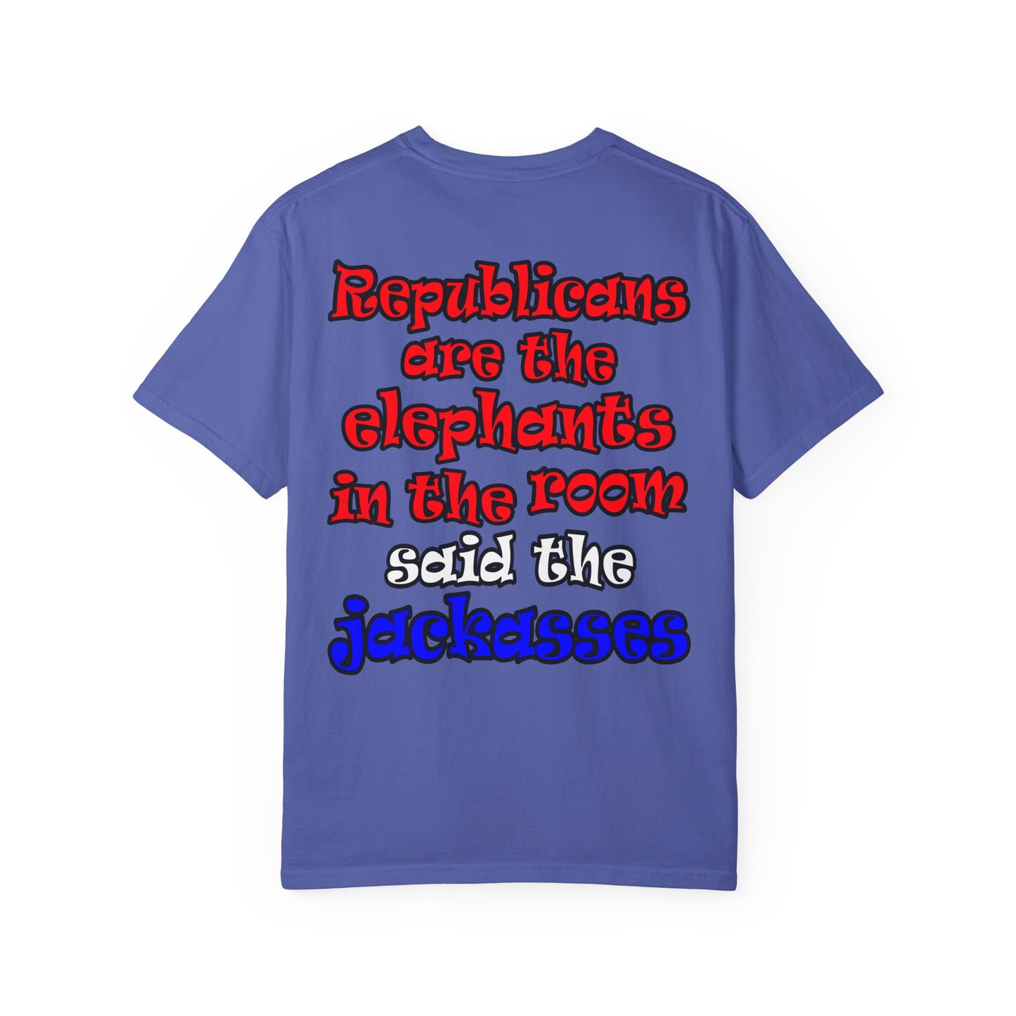 donkeys and elephants - Unisex Garment-Dyed T-shirt