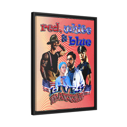 rw&b lives matter - framed canvas art (yellow-orange wave)