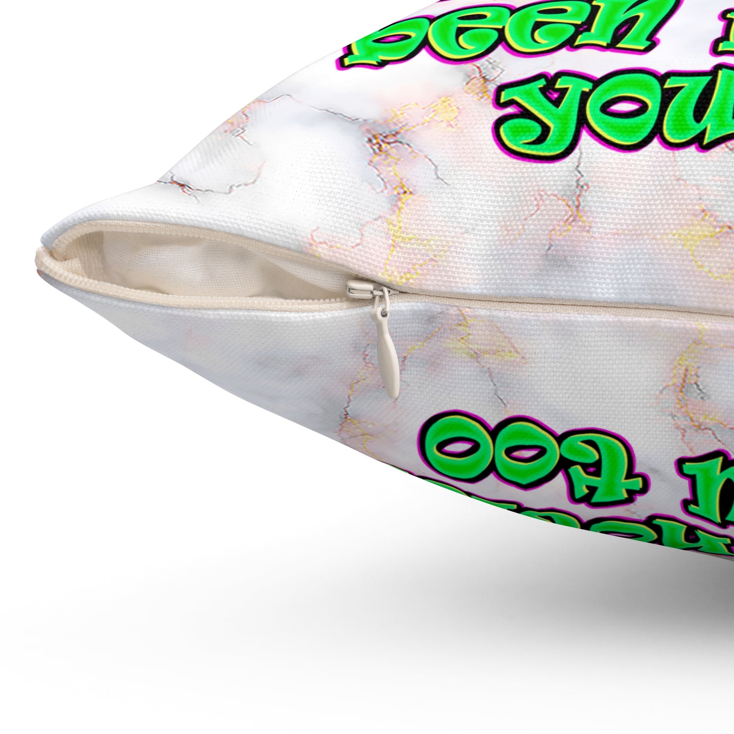 noticed you noticing - Spun Polyester Square Pillow - (white marble)