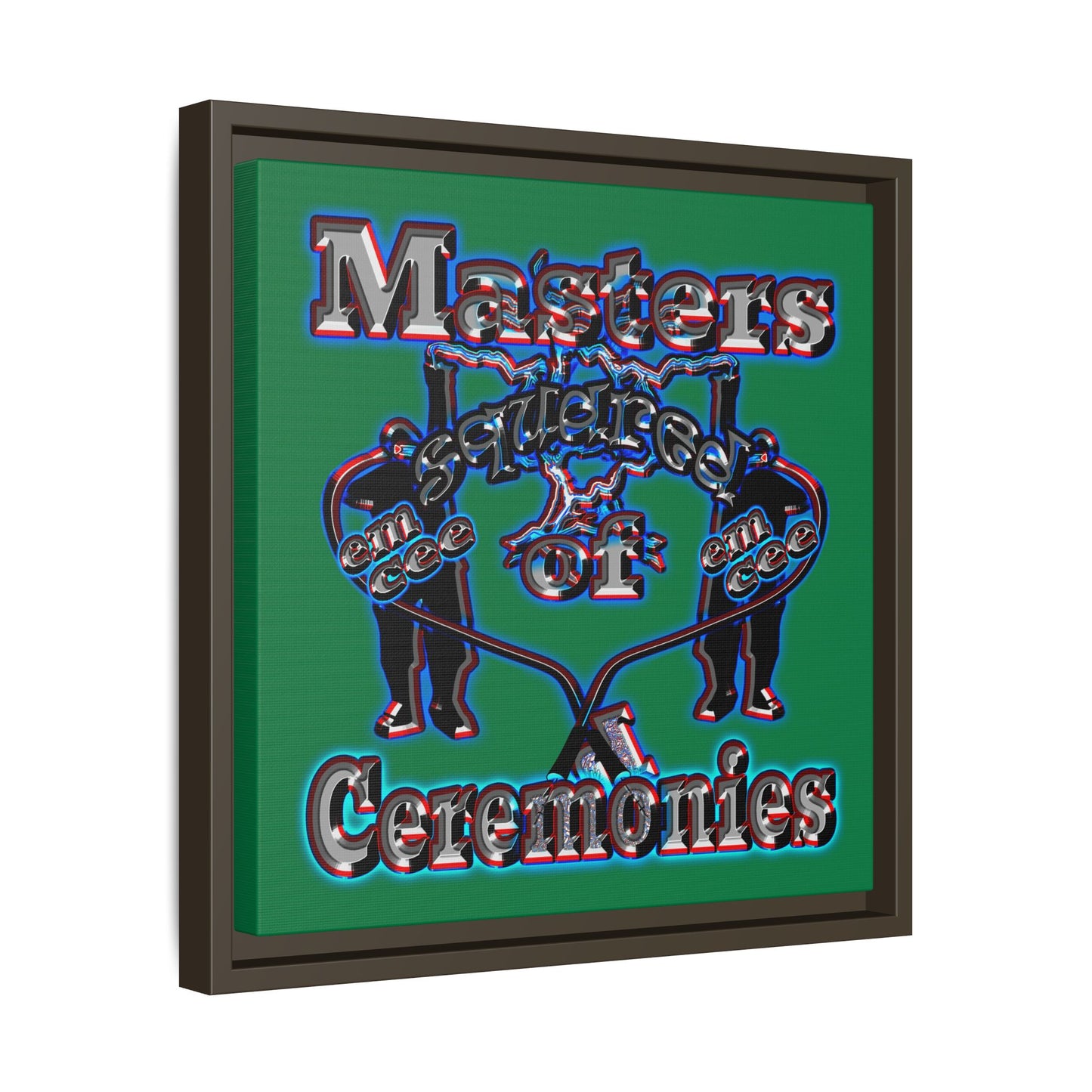 em cee squared - framed canvas art (dark green)