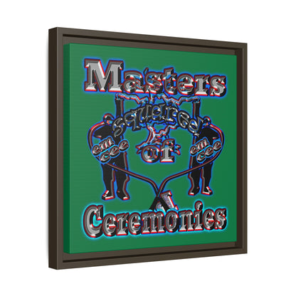 em cee squared - framed canvas art (dark green)