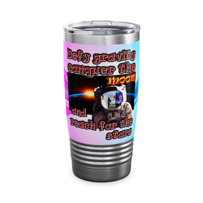 defy conquer reach - Ringneck Tumbler, 20oz (light blue-pink wave)