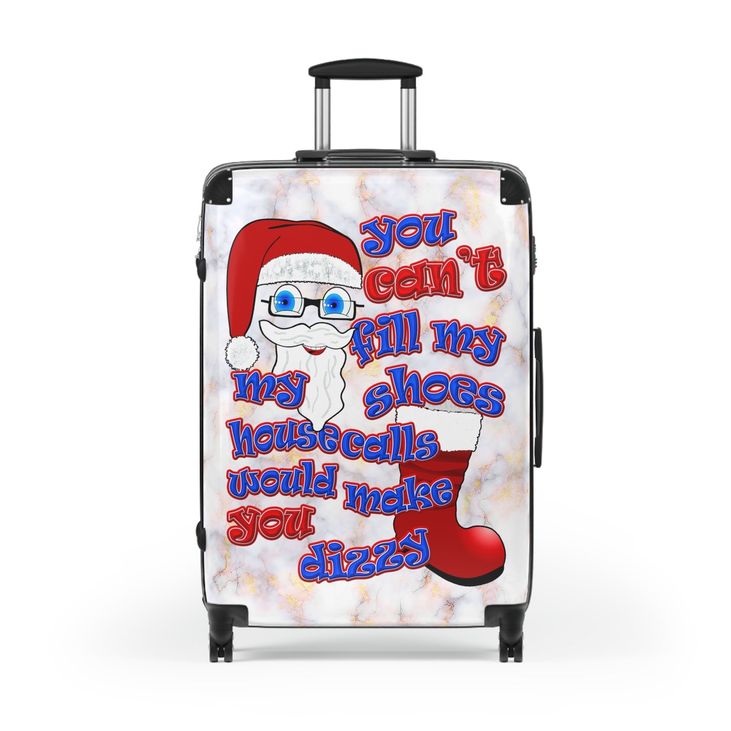 santa's shoes - Suitcase (white marble)