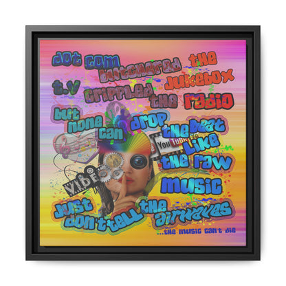 drop the beat - framed canvas art (color blur)