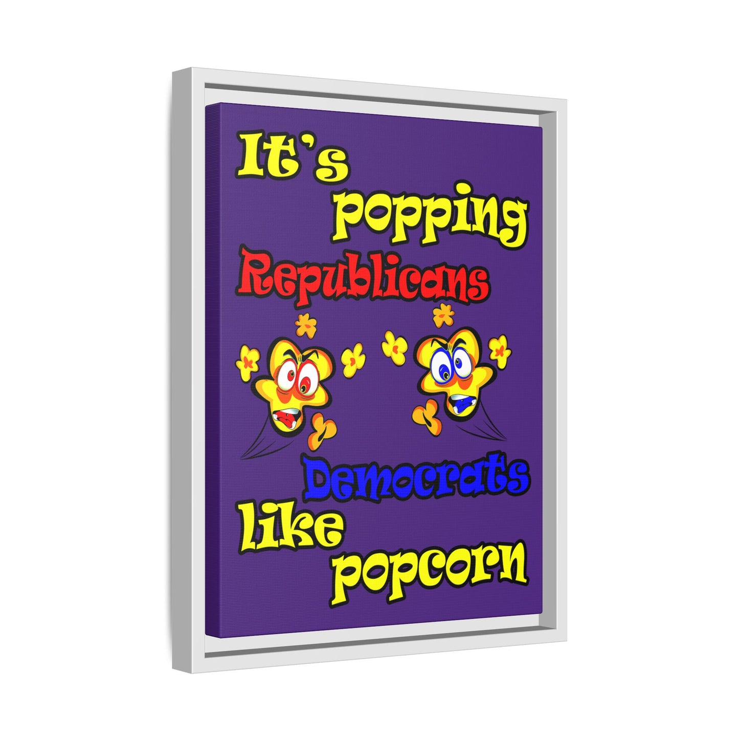 popping like popcorn - framed canvas art (purple)