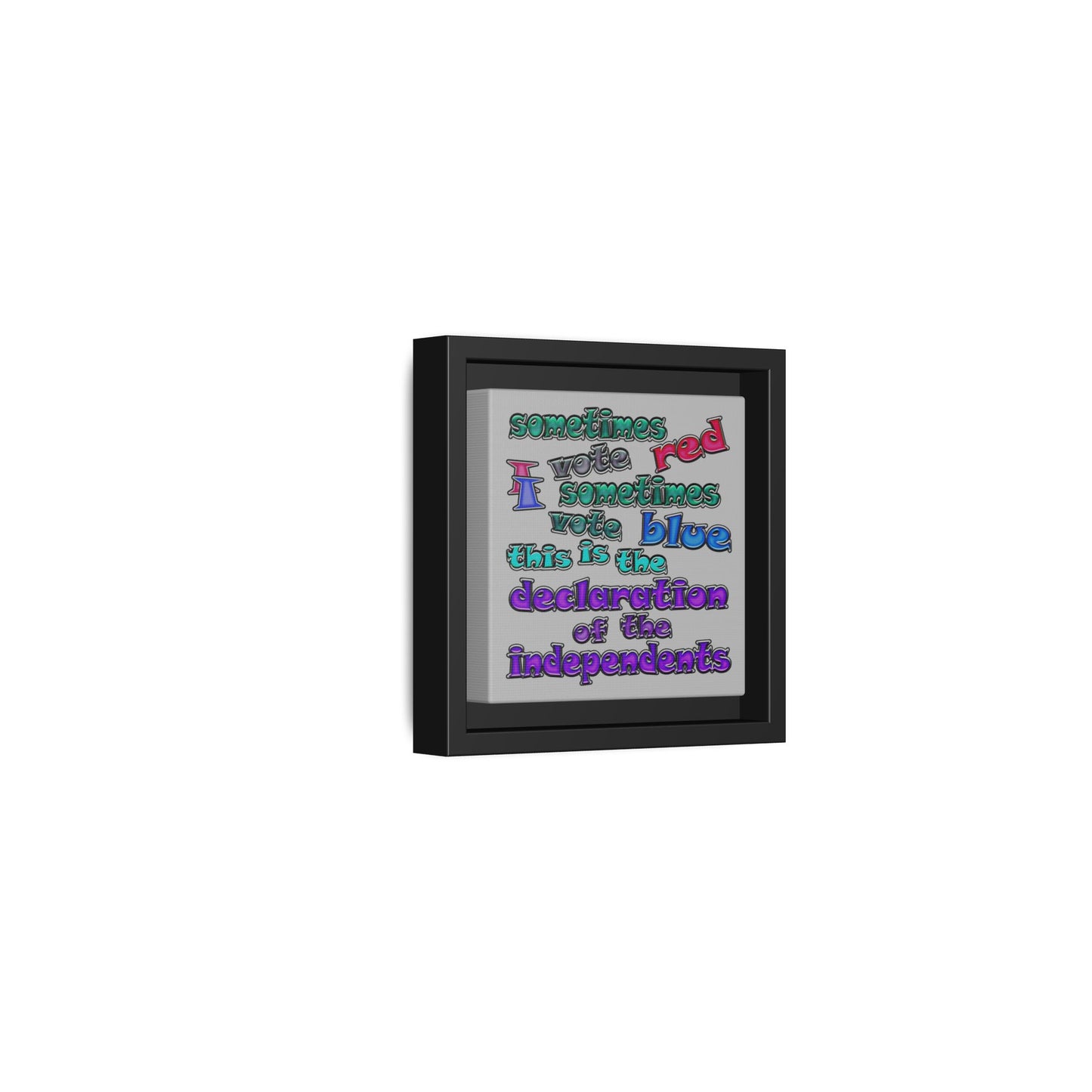 declaration of the independents - framed canvas art (light grey)