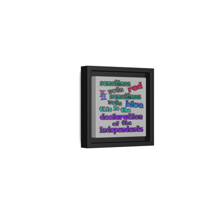 declaration of the independents - framed canvas art (light grey)
