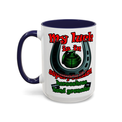 my luck - Accent Mug (white)