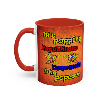 popping like popcorn - Accent Mug (burnt orange)