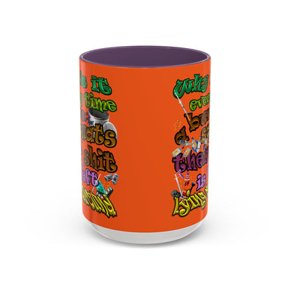 the bum's shit - Accent Mug (orange)