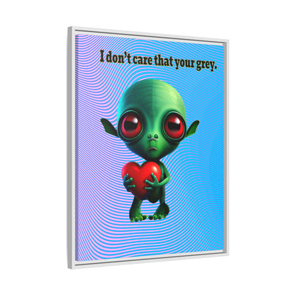 I don't care that your grey - framed canvas art (light blue-purple wave)
