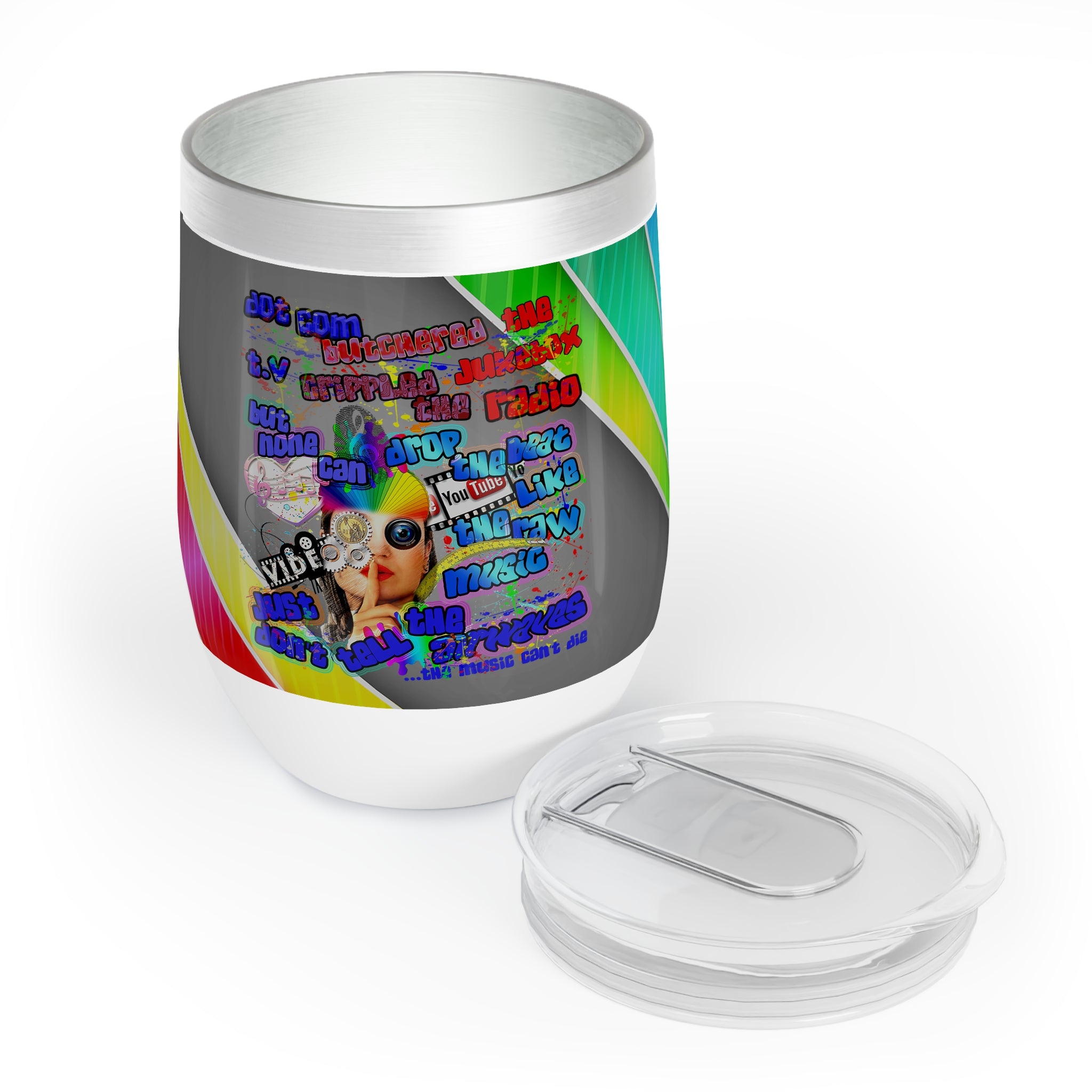 drop the beat - Chill Wine Tumbler  (rainbow split)