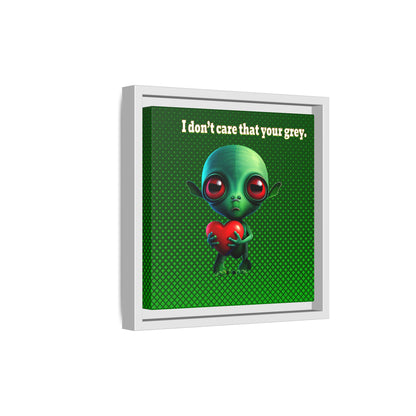 I don't care that your grey - framed canvas art (logo green)