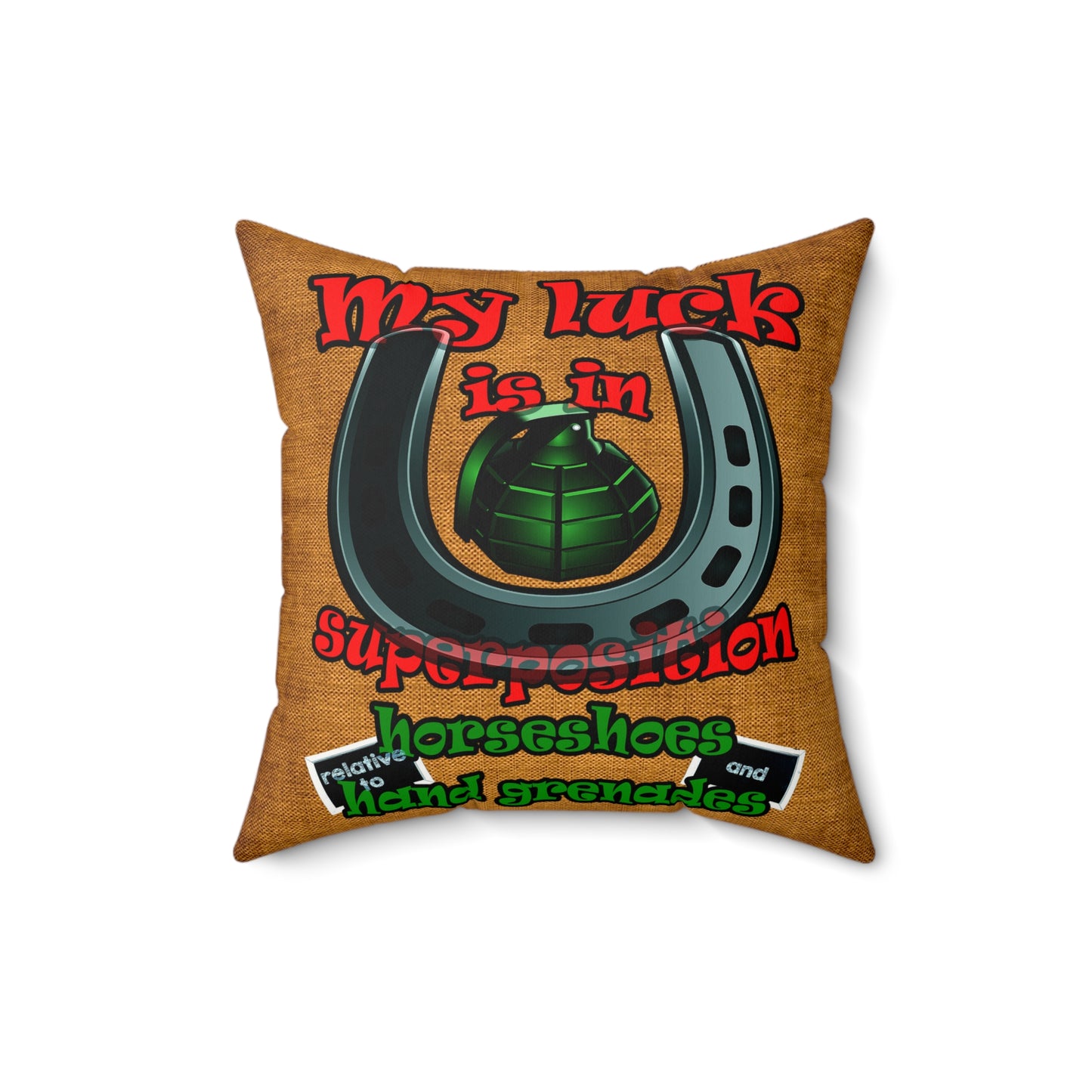 my luck - Faux Suede Square Pillow - (dichromatic brown papyrus)