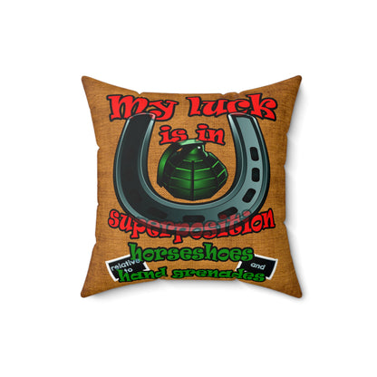 my luck - Faux Suede Square Pillow - (dichromatic brown papyrus)