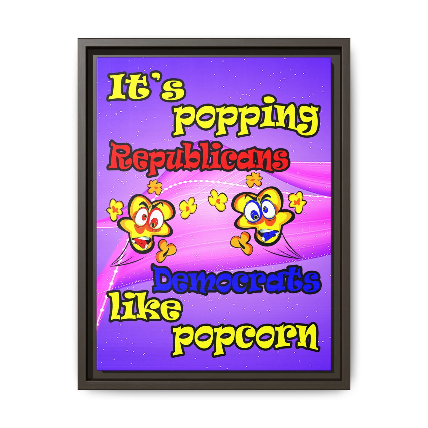 popping like popcorn - framed canvas art (purple-pink wave)