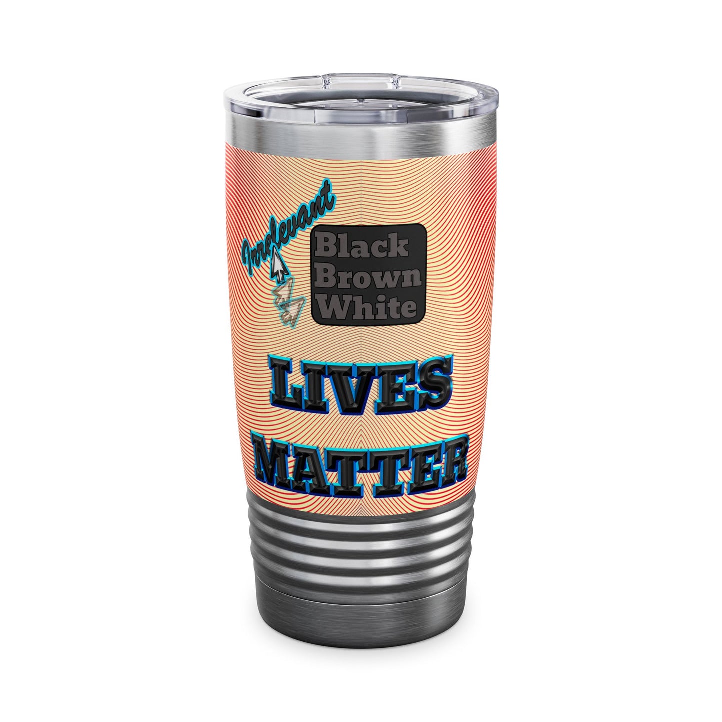 irrelevant - Ringneck Tumbler, 20oz (yellow-orange wave)