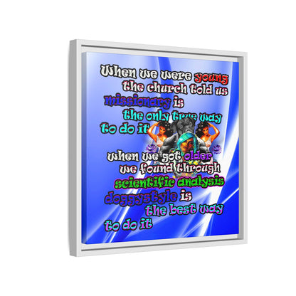 doggystyle - framed canvas art (blue-white wave)