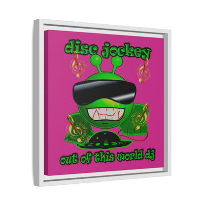 disc jockey - framed canvas art (pink)